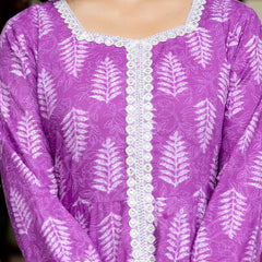 Lavender Elegance Anarkali Kurta Pant Dupatta Set