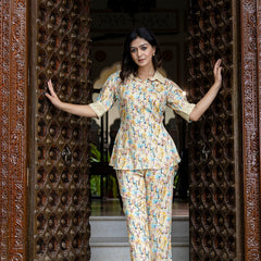 Floral Breeze Beige Co-Ord Set