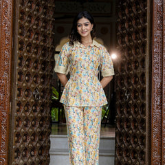 Floral Breeze Beige Co-Ord Set