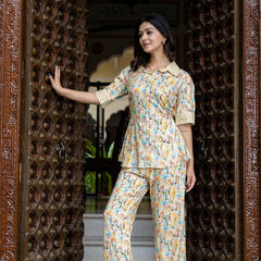 Floral Breeze Beige Co-Ord Set