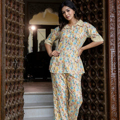Floral Breeze Beige Co-Ord Set