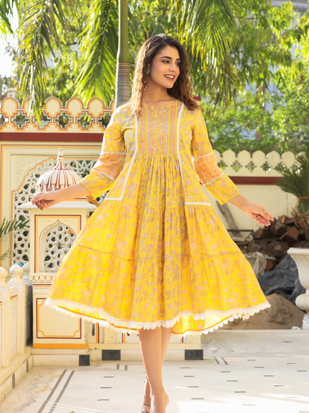 Radiant Blossom Midi Dress