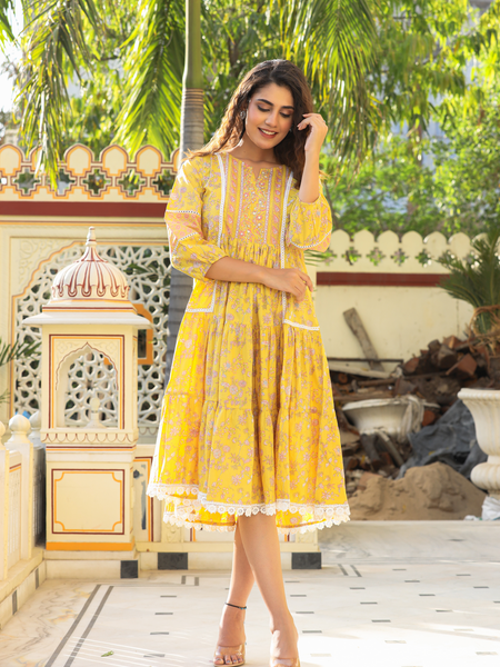 Radiant Blossom Midi Dress