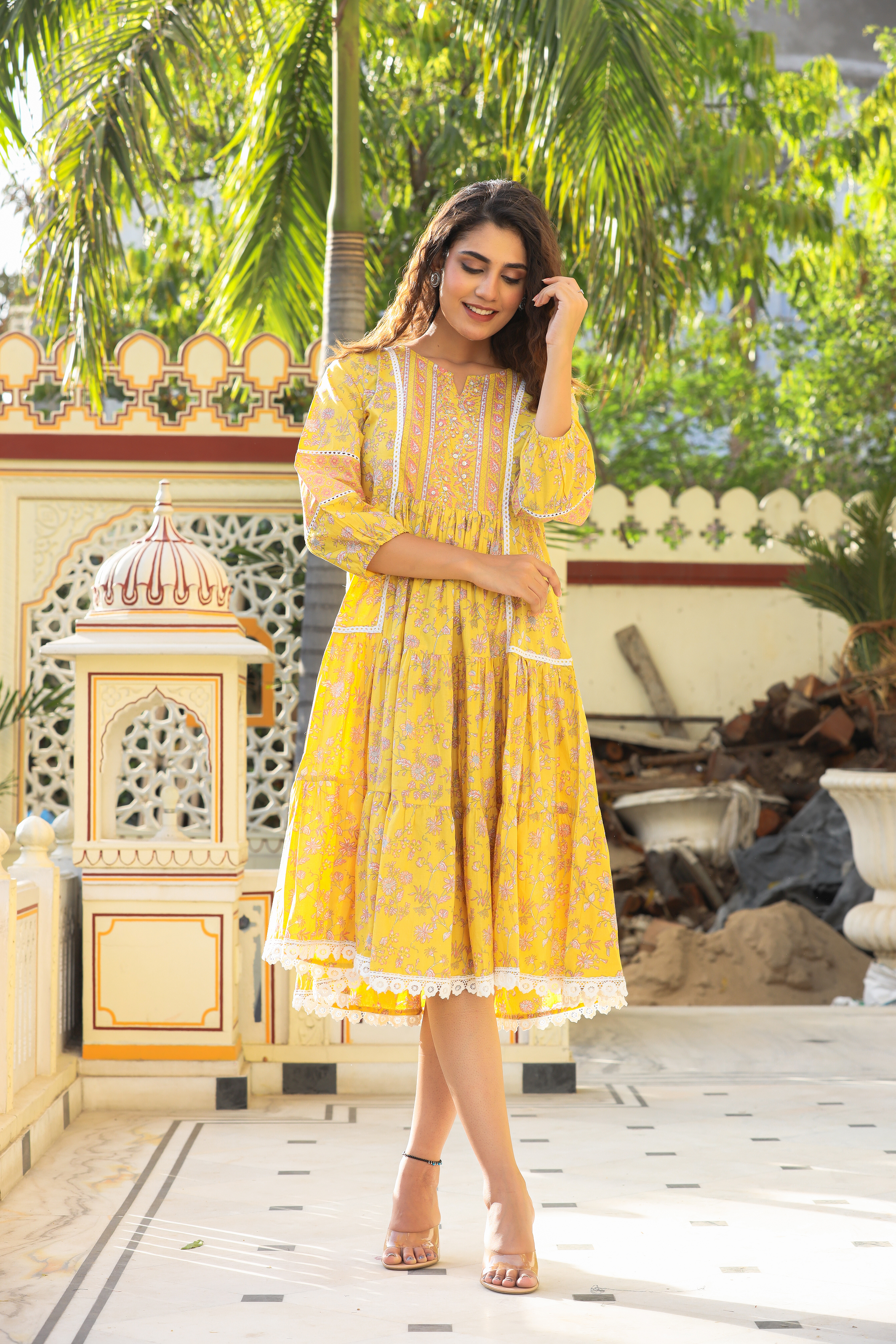 Radiant Blossom Midi Dress