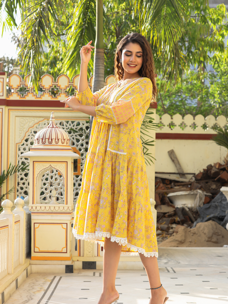 Radiant Blossom Midi Dress