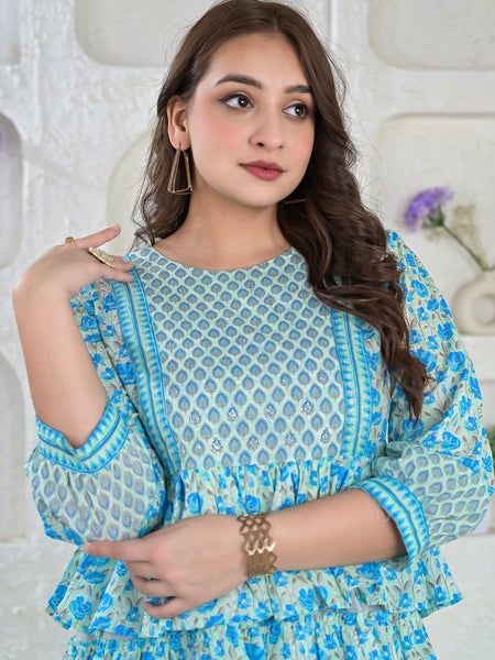 Blue Meadow Tiered Mini Dress