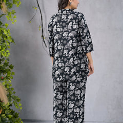 Abstract Floral Black Co-Ord Set