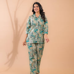 Sea Green Co-Ord Set with Palazzo Pants