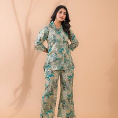 Sea Green Co-Ord Set with Palazzo Pants