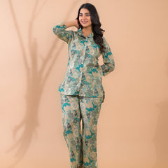 Sea Green Co-Ord Set with Palazzo Pants