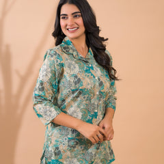 Sea Green Co-Ord Set with Palazzo Pants