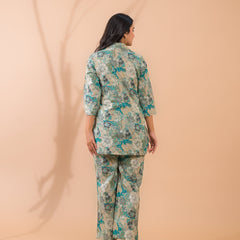 Sea Green Co-Ord Set with Palazzo Pants