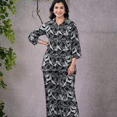 Leafy Abstract Black Co-Ord Set