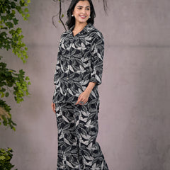 Leafy Abstract Black Co-Ord Set