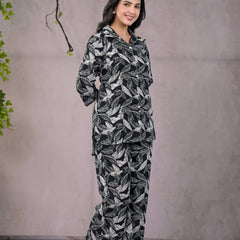 Leafy Abstract Black Co-Ord Set