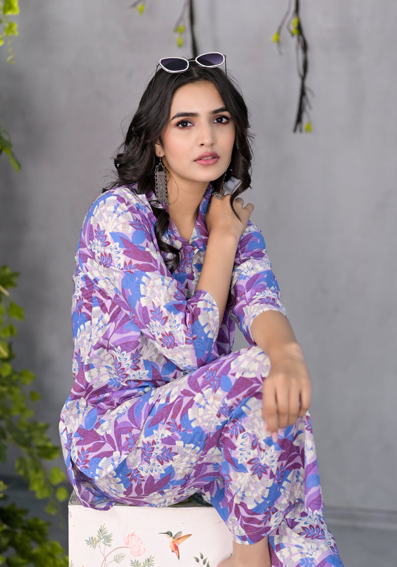 Violet Bloom Co-Ord Set