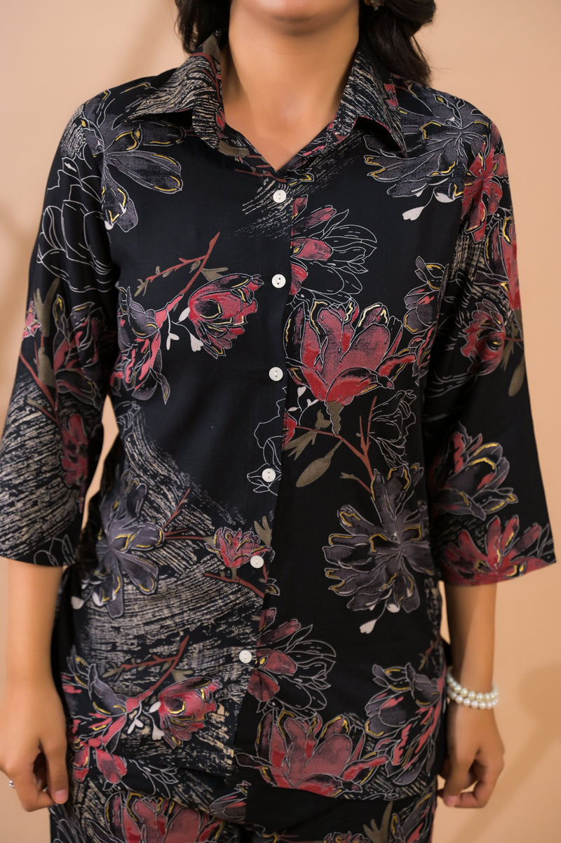 Black Co-Ord Set with Palazzo Pants