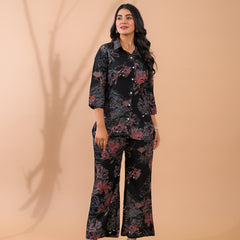 Black Co-Ord Set with Palazzo Pants