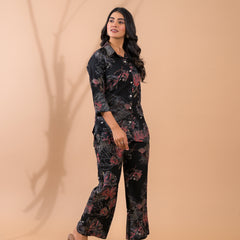 Black Co-Ord Set with Palazzo Pants