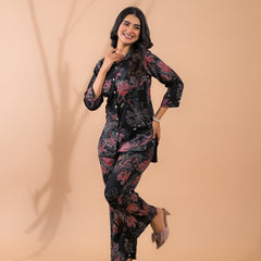 Black Co-Ord Set with Palazzo Pants