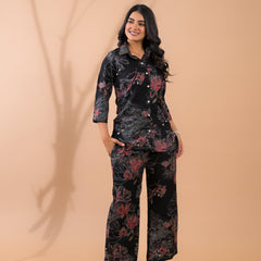 Black Co-Ord Set with Palazzo Pants