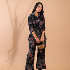 Black Co-Ord Set with Palazzo Pants