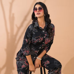 Black Co-Ord Set with Palazzo Pants