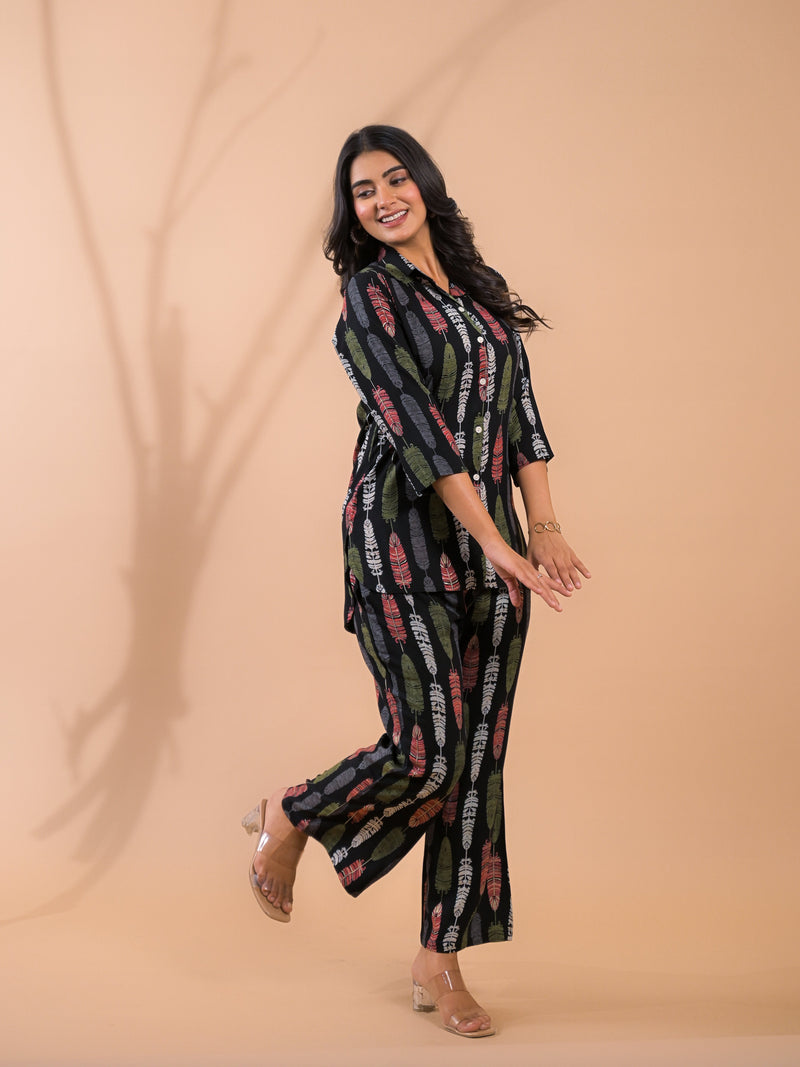 Black Co-Ord Set with Palazzo Pants