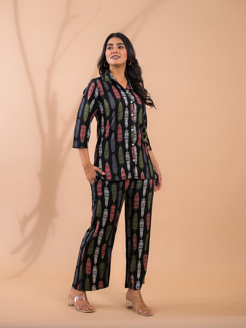 Black Co-Ord Set with Palazzo Pants