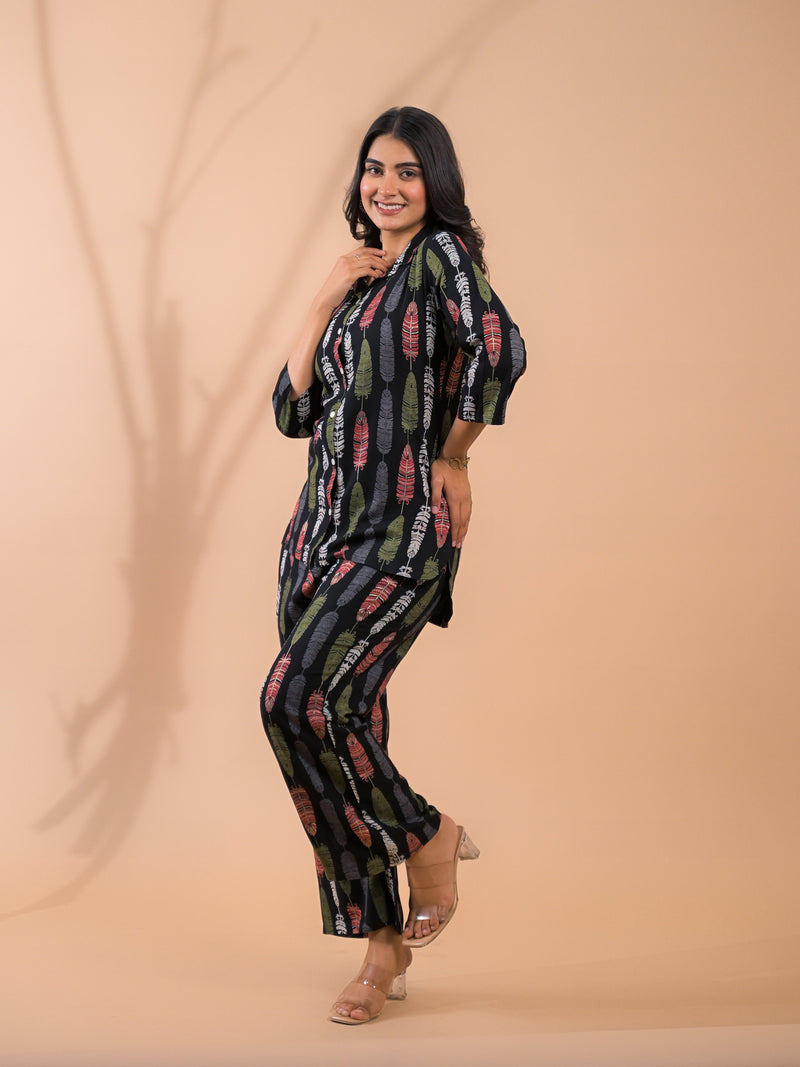 Black Co-Ord Set with Palazzo Pants