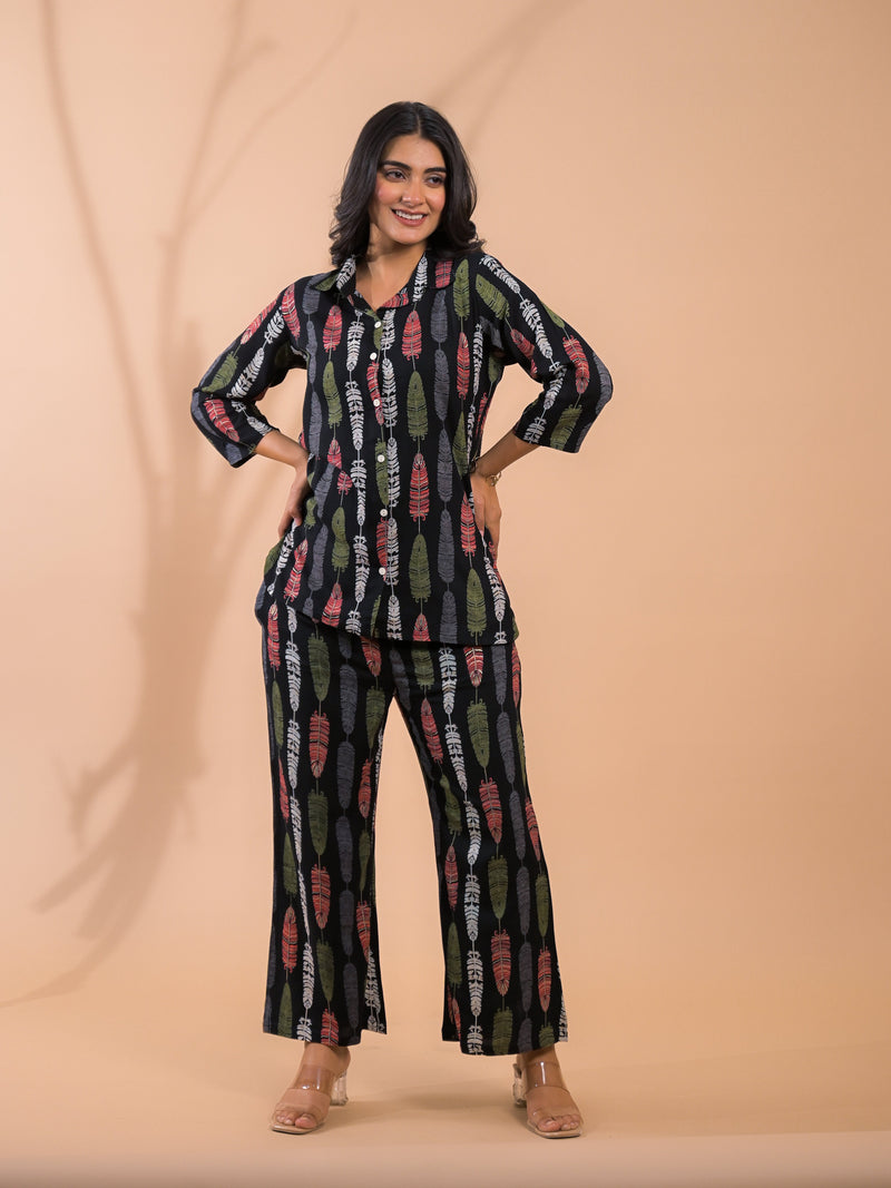 Black Co-Ord Set with Palazzo Pants