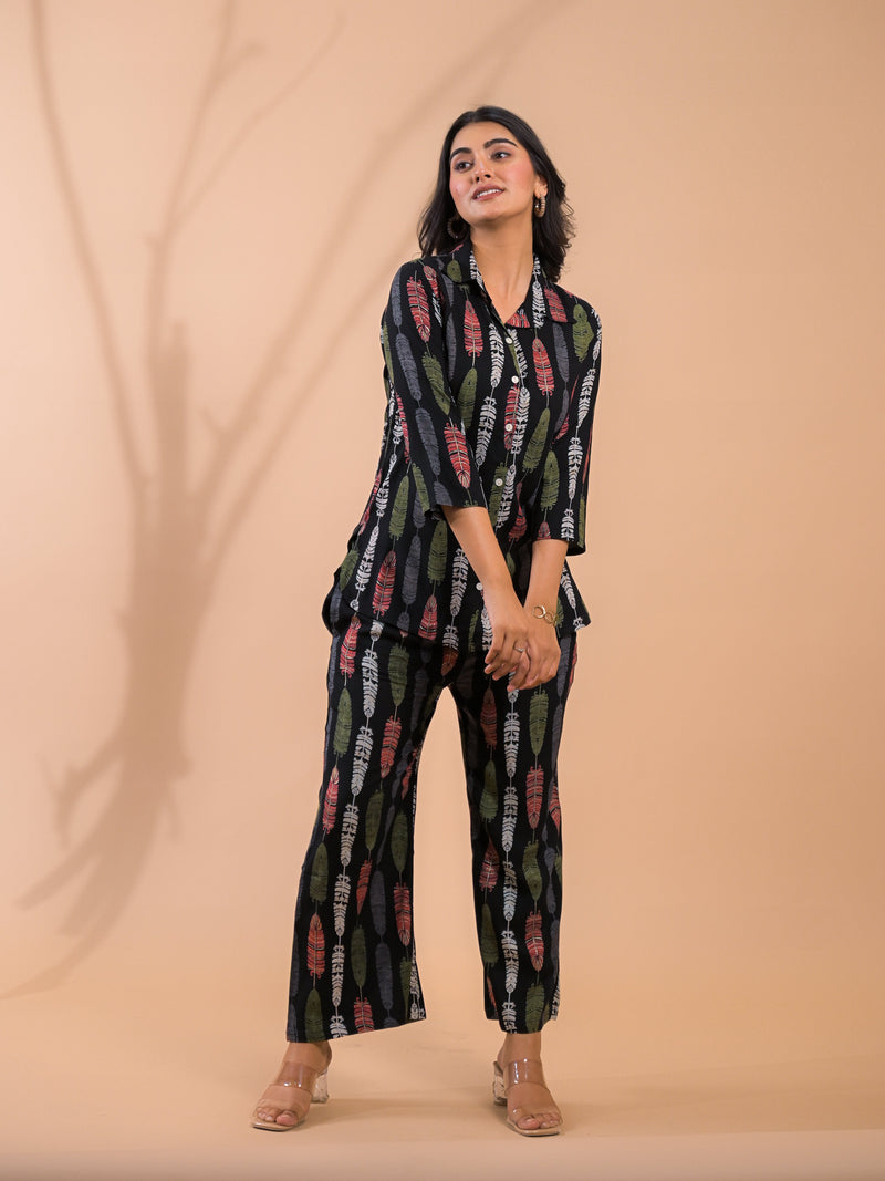 Black Co-Ord Set with Palazzo Pants