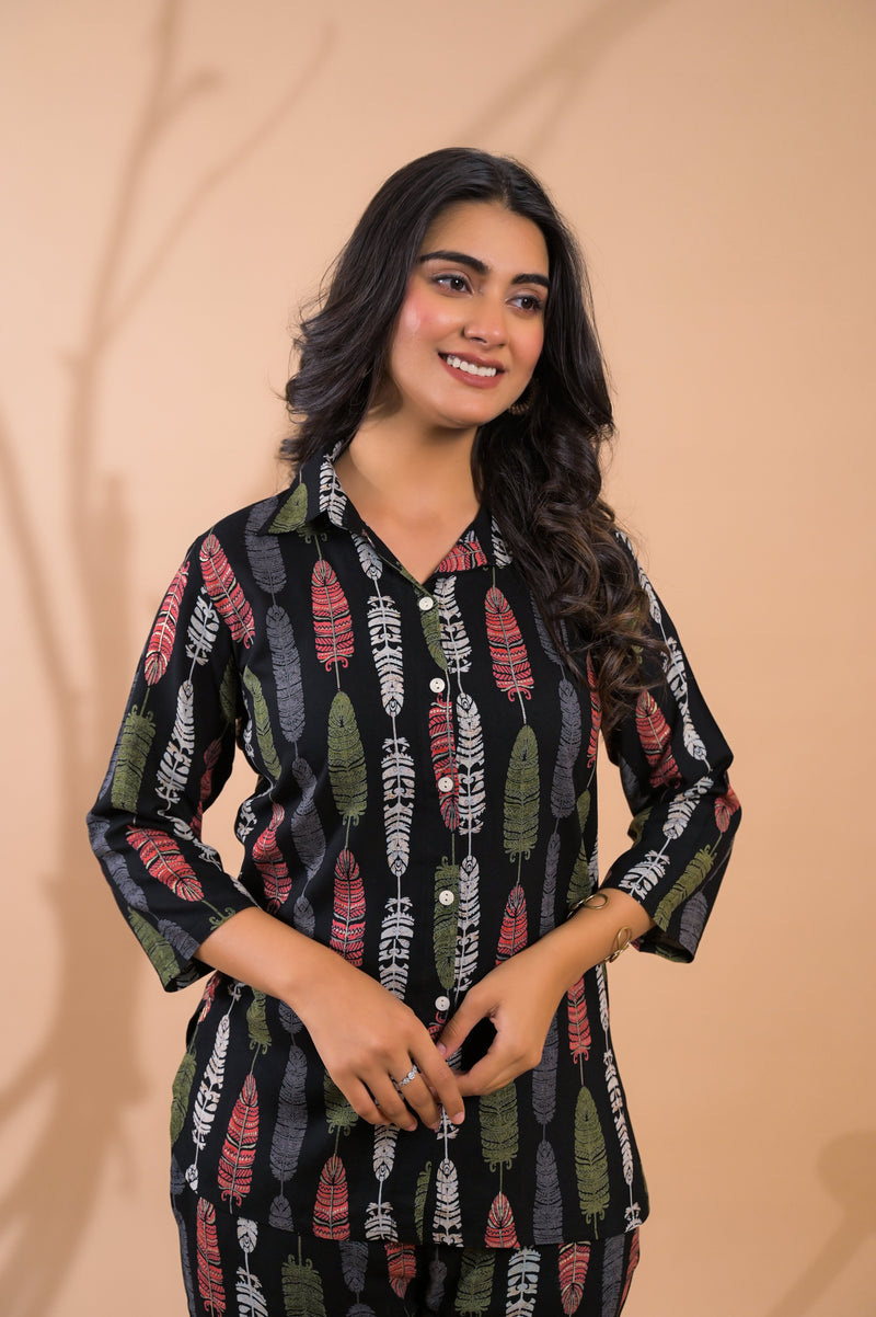 Black Co-Ord Set with Palazzo Pants