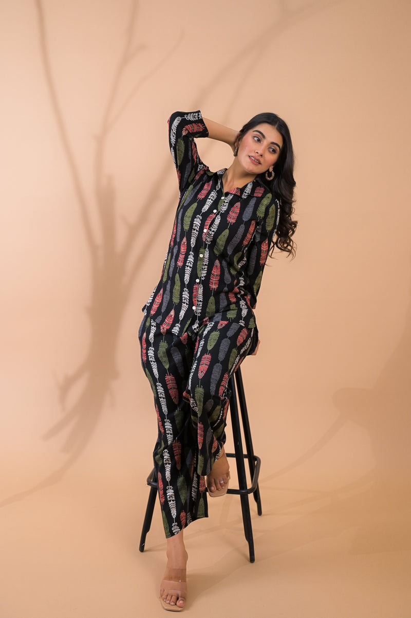 Black Co-Ord Set with Palazzo Pants