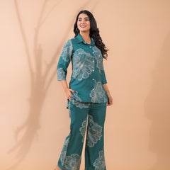 Teal Co-Ord Set with Palazzo Pants