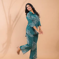 Teal Co-Ord Set with Palazzo Pants