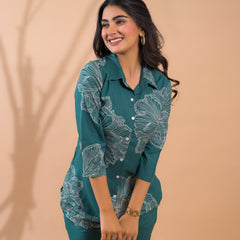 Teal Co-Ord Set with Palazzo Pants