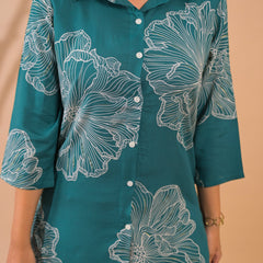 Teal Co-Ord Set with Palazzo Pants