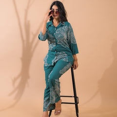 Teal Co-Ord Set with Palazzo Pants