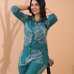 Teal Co-Ord Set with Palazzo Pants