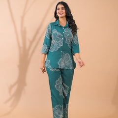 Teal Co-Ord Set with Palazzo Pants