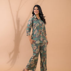 Green Co-Ord Set with Palazzo Pants
