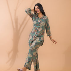 Green Co-Ord Set with Palazzo Pants