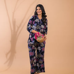 Blue Co-Ord Set with Palazzo Pants