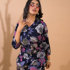 Blue Co-Ord Set with Palazzo Pants