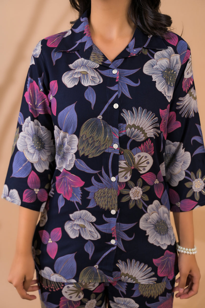 Blue Co-Ord Set with Palazzo Pants