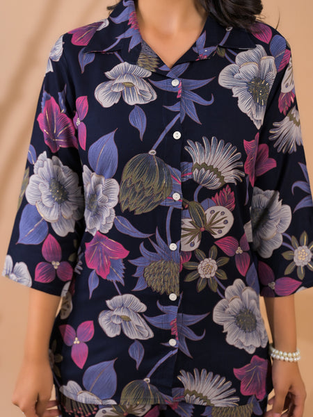 Blue Co-Ord Set with Palazzo Pants