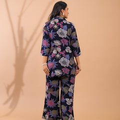 Blue Co-Ord Set with Palazzo Pants