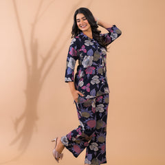 Blue Co-Ord Set with Palazzo Pants