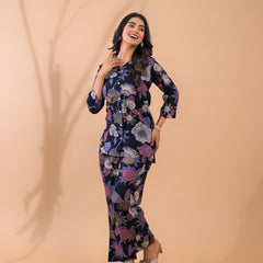 Blue Co-Ord Set with Palazzo Pants